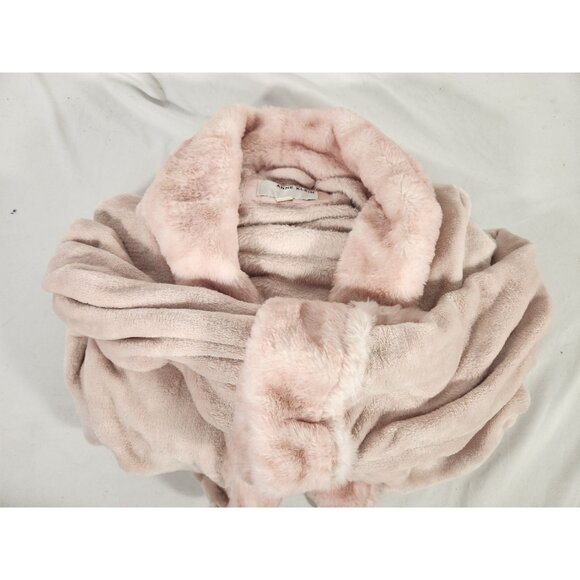 NWOT Anne Klein Super Soft Spa Robe Fluffy Pink Comfort Old Money Long Length XL - Picture 1 of 2